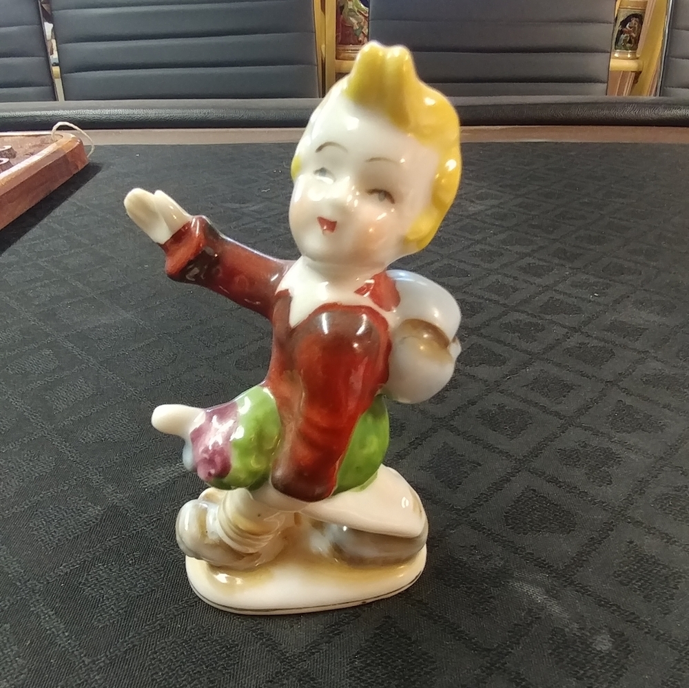 Boy 'Hit'in the Road' Figurine, Occupied Japan